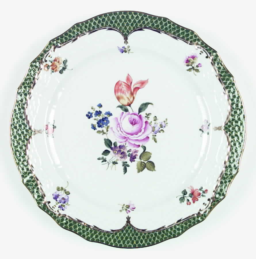 Vieux Bouquet De Sexe Green Dinner Plate by Herend-1