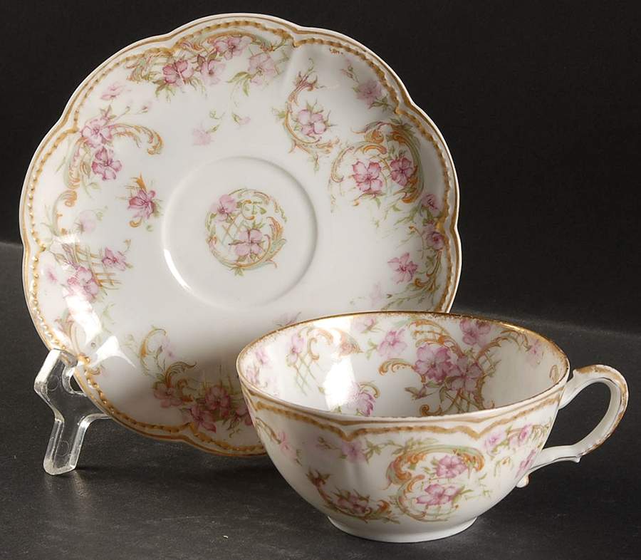 Schleiger 489a Flat Cup & Saucer Set by Haviland-1