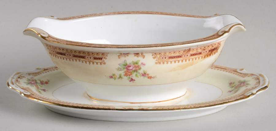 HIR23 Gravy Boat with Attached Underplate by Hira China-1