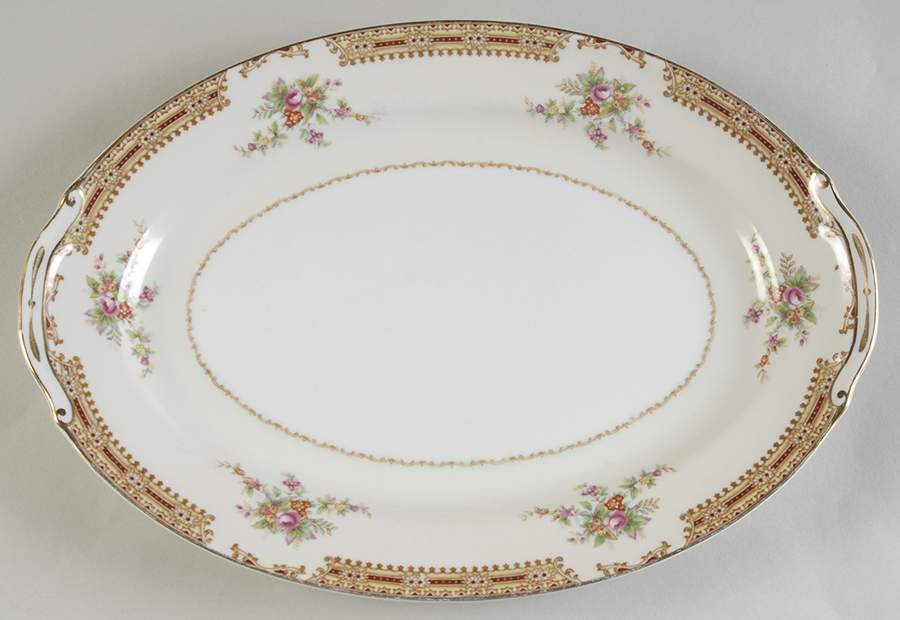 HIR23 12" Oval Serving Platter by Hira China-1