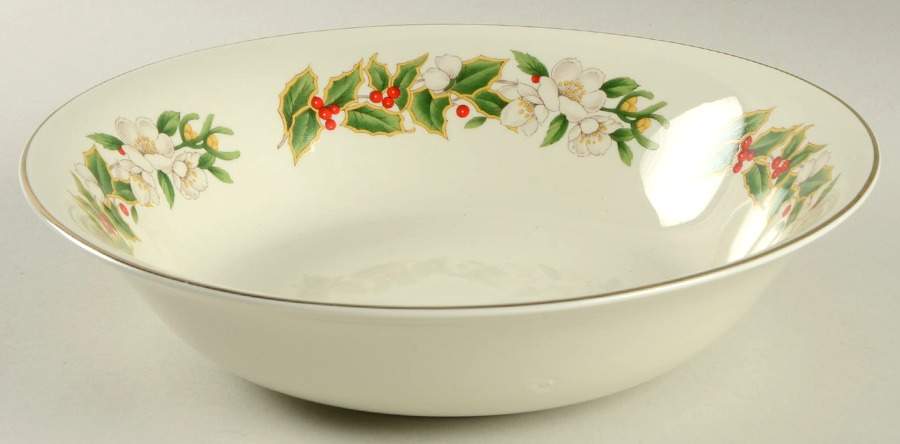 Golden December 9" Round Vegetable Bowl by Horchow-1