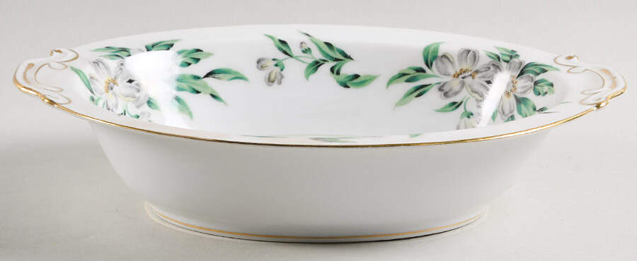Desert Gardenia 10" Oval Vegetable Bowl by Hira China-1