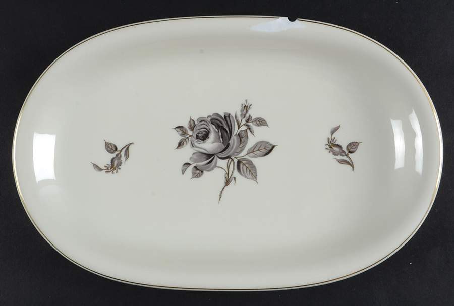 Black Rose 12" Oval Serving Platter by Hutschenreuther-1