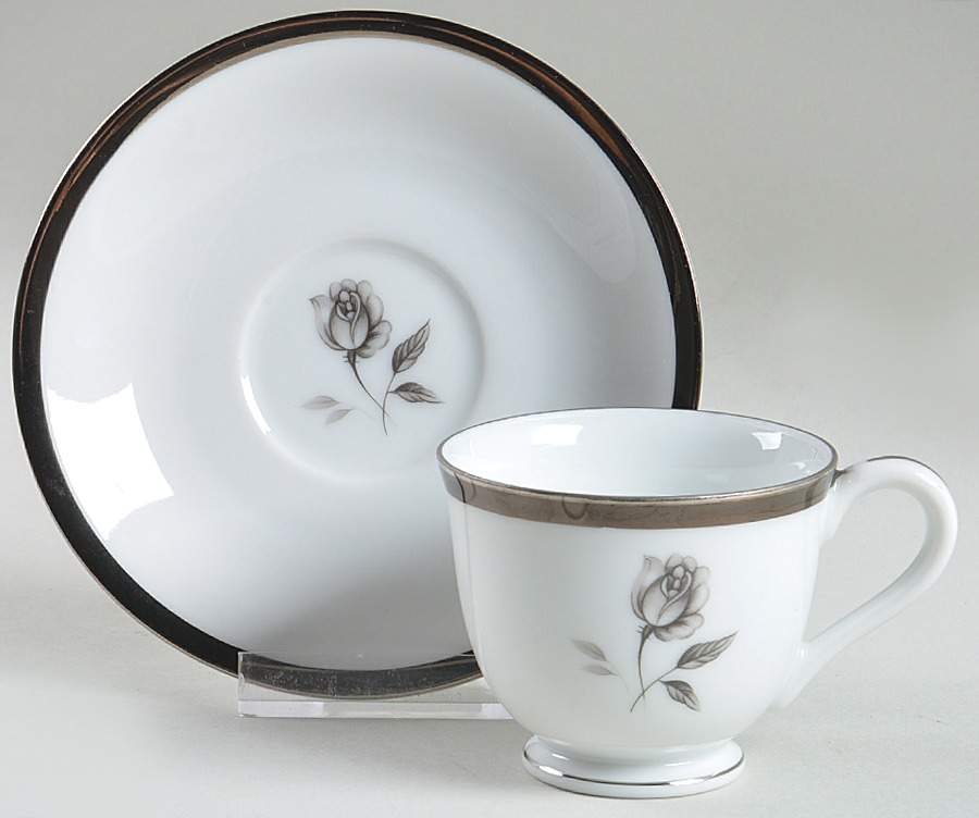Midnight Rose Footed Demitasse Cup & Saucer Set by Hope Chest-1