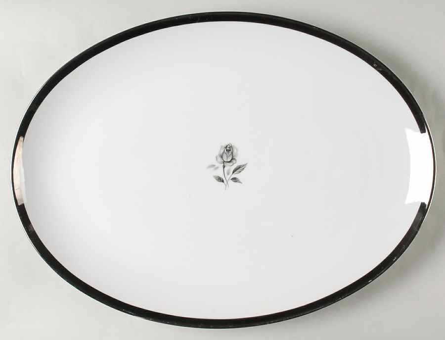 Midnight Rose 16" Oval Serving Platter by Hope Chest-1