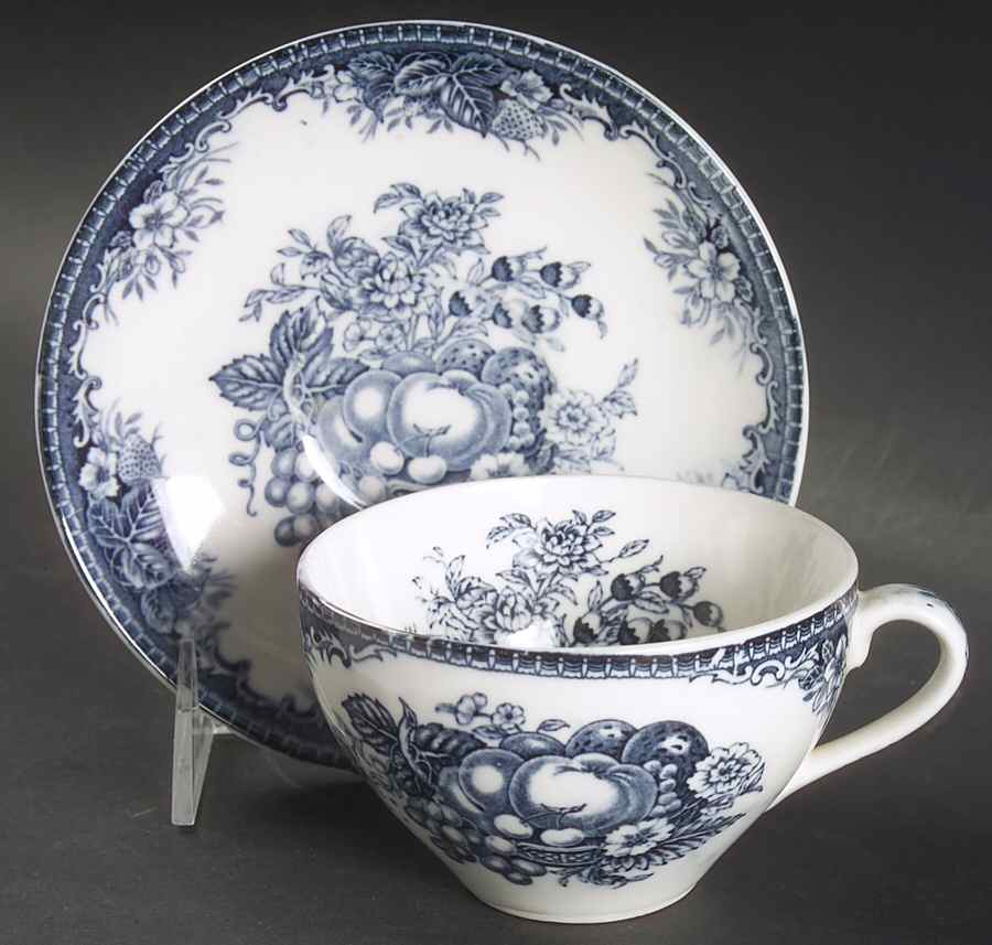 Blue Vintage Flat Cup & Saucer Set by Hara-1