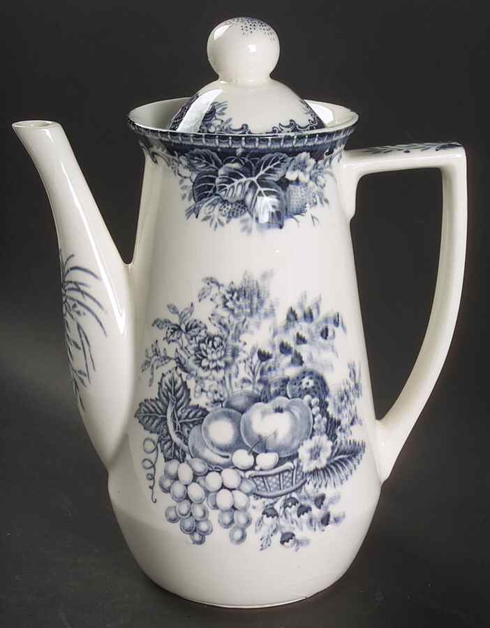Blue Vintage Coffee Pot & Lid by Hara-1