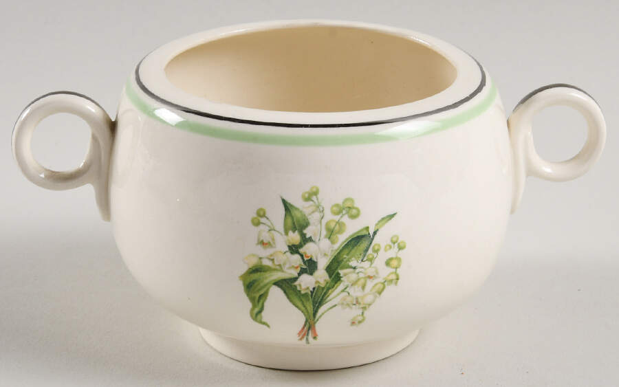 Lily of The Valley Sugar Bowl No Lid by Homer Laughlin -1