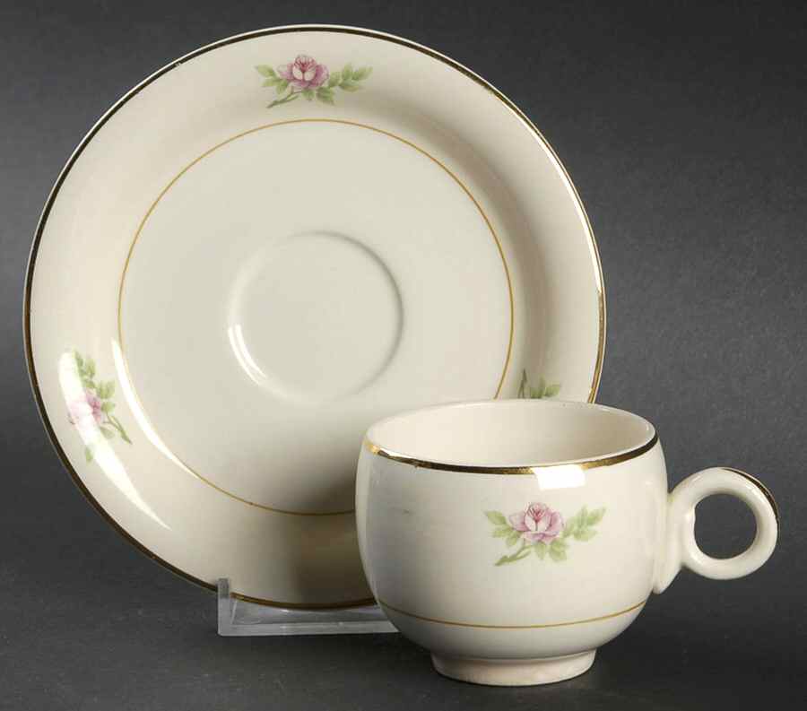 HLC961 Footed Demitasse Cup & Saucer Set by Homer Laughlin -1