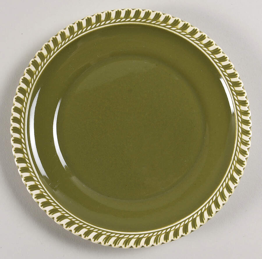 Chesterton Olive Green Salad Plate by Harker-1