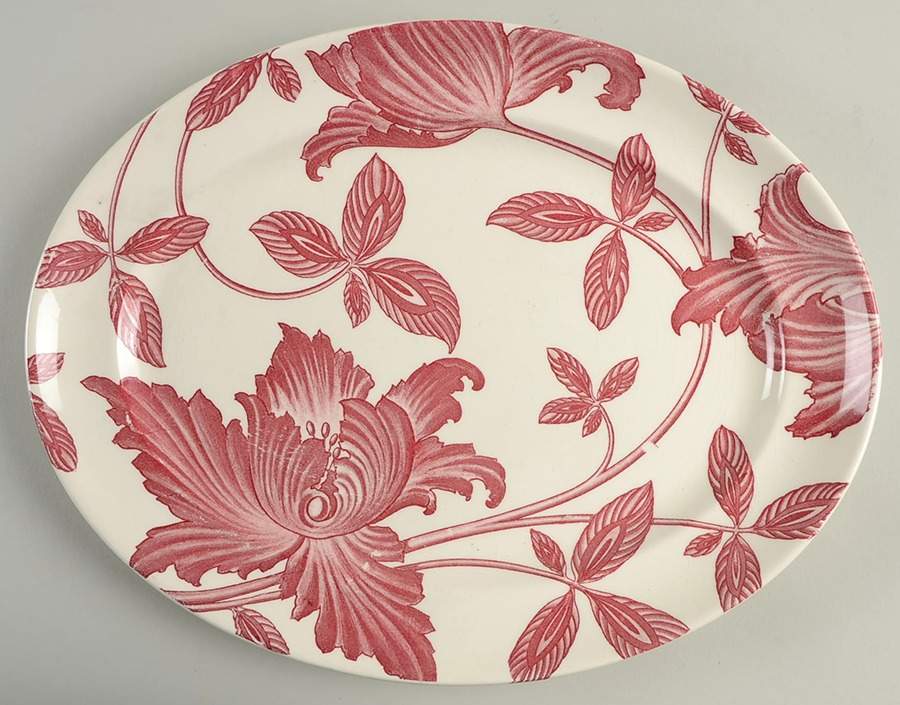 Rose Fantasy 13" Oval Serving Platter by Homer Laughlin -1