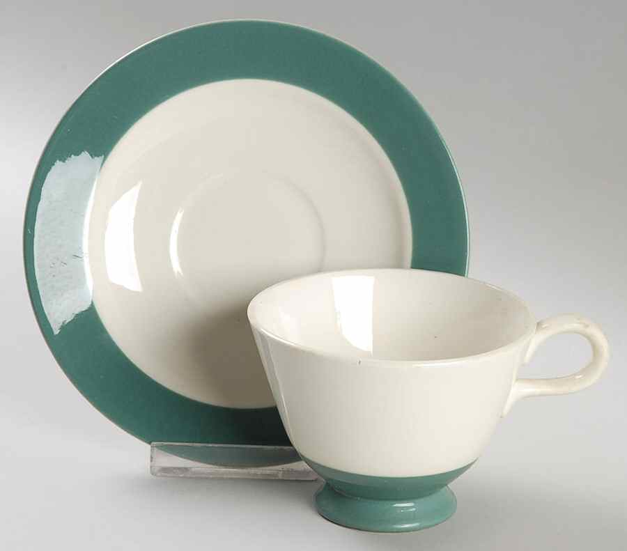 HLC965 Footed Cup & Saucer Set by Homer Laughlin -1