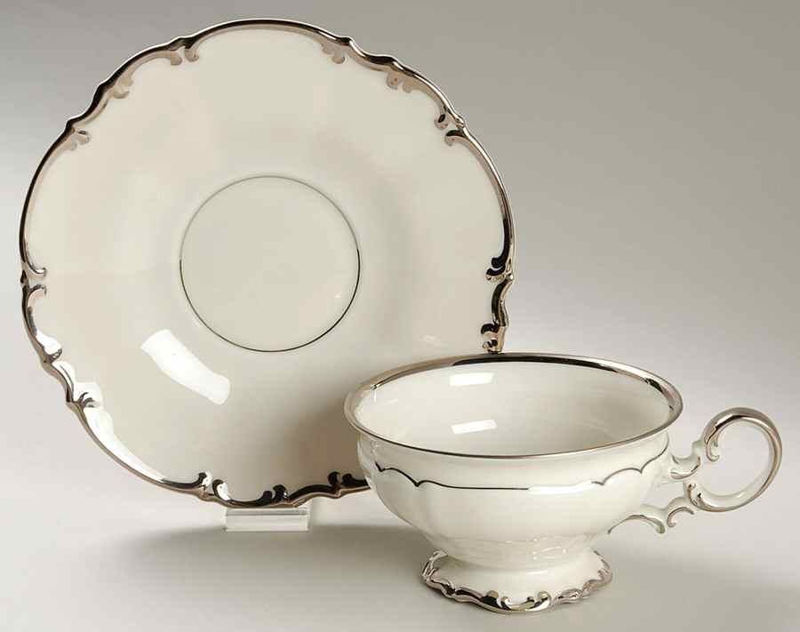 Revere (Cream) Footed Cup & Saucer Set by Hutschenreuther-1