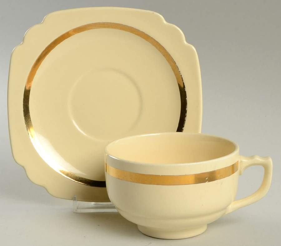 HLC973 Footed Cup & Saucer Set by Homer Laughlin -1