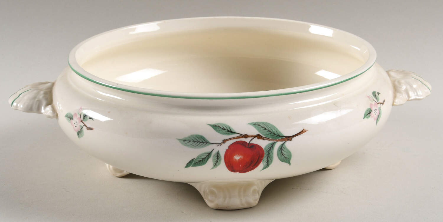 Red Apple (Rim Shape) Round Vegetable No Lid by Homer Laughlin -1