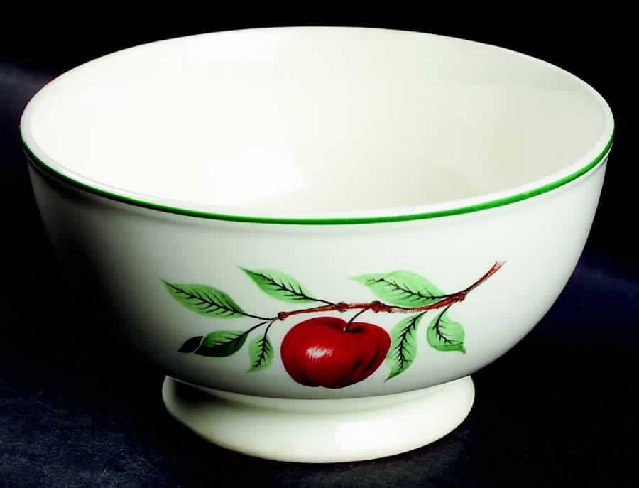 Red Apple (Rim Shape) Cranberry Bowl by Homer Laughlin -1