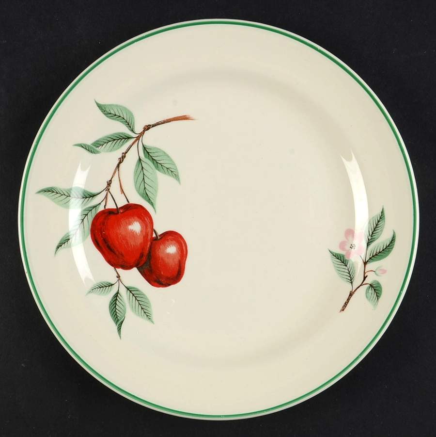 Red Apple (Rim Shape) Dessert/Pie Plate by Homer Laughlin -1
