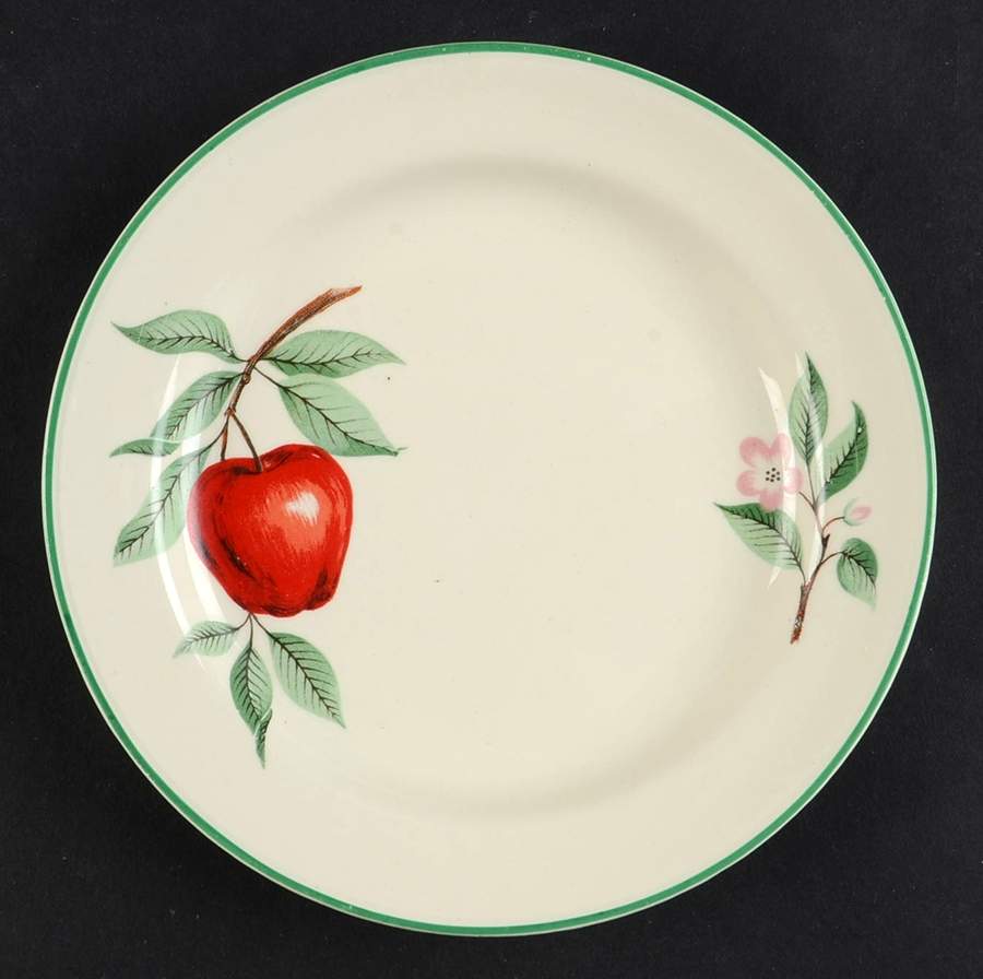 Red Apple (Rim Shape) Bread & Butter Plate by Homer Laughlin -1