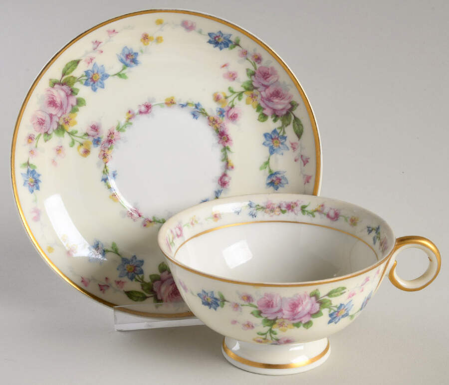 Parisiana Footed Cup & Saucer Set by Haviland-1