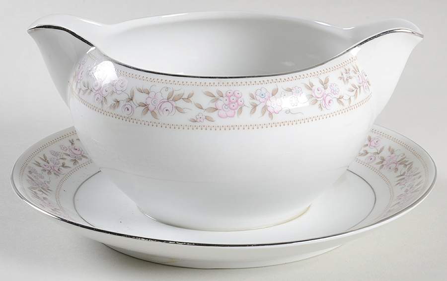 Roselet Gravy Boat with Attached Underplate by Harmony House China-1