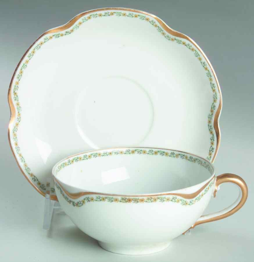 Schleiger 559 Flat Cup & Saucer Set by Haviland-1