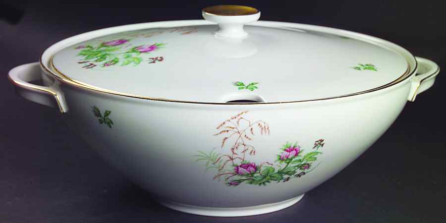 Moss Rose (White Background, Coupe) Tureen &  Lid by Heinrich - H&C-1