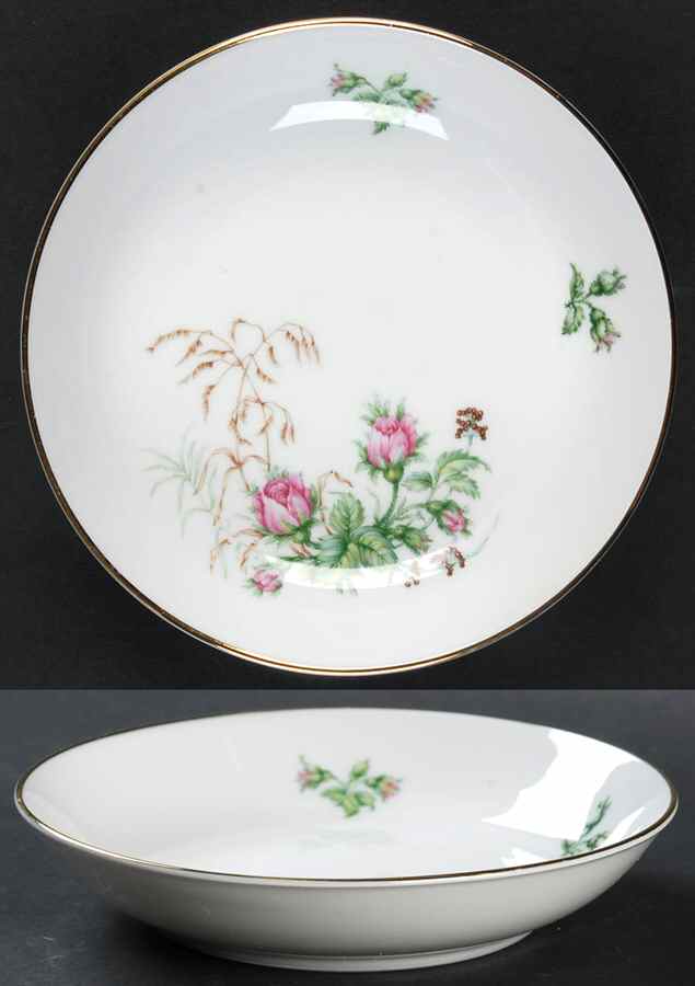 Moss Rose (White Background, Coupe) Fruit/Dessert (Sauce) Bowl by Heinrich - H&C-1