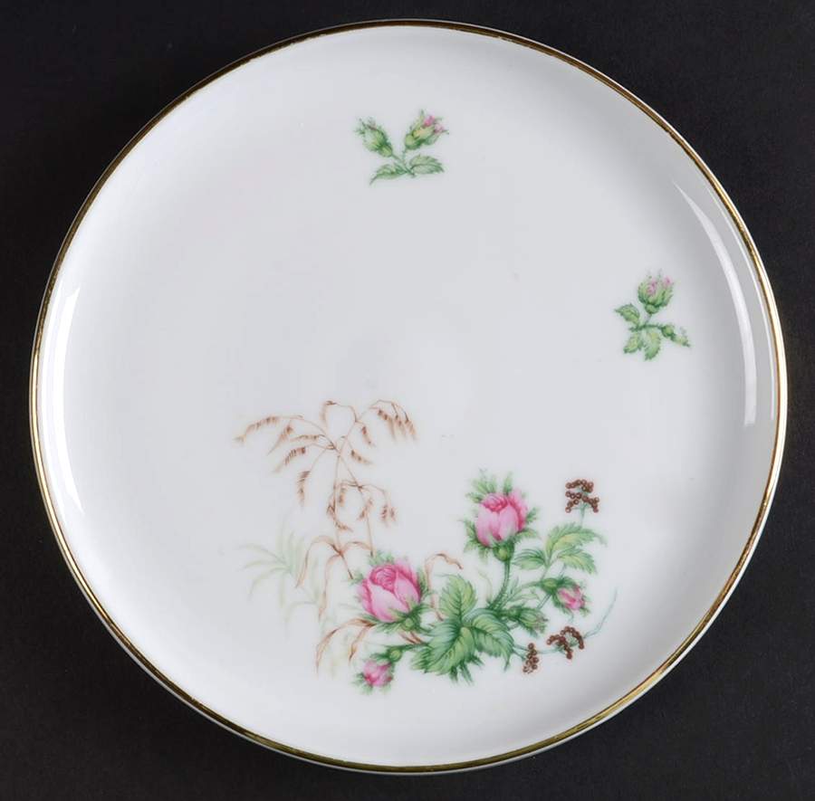 Moss Rose (White Background, Coupe) Tea Tile by Heinrich - H&C-1