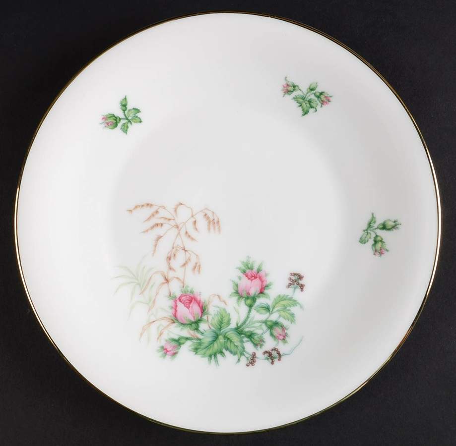 Moss Rose (White Background, Coupe) Salad Plate by Heinrich - H&C-1