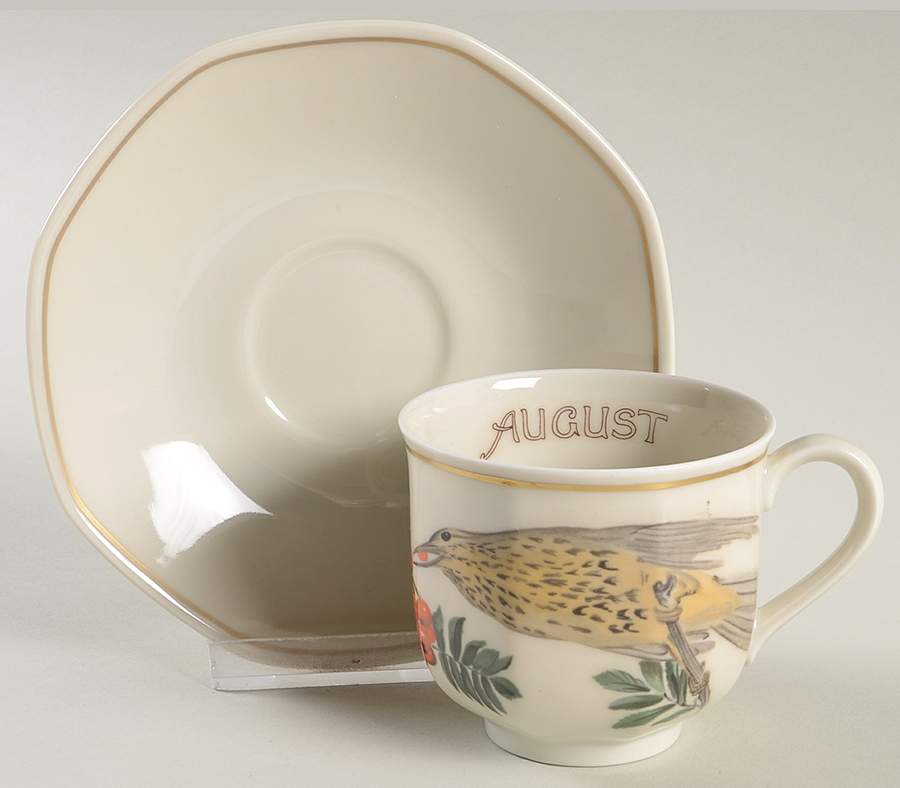 The Country Diary of An Edwardian Lady Footed Cup & Saucer Set by Heinrich - H&C-1