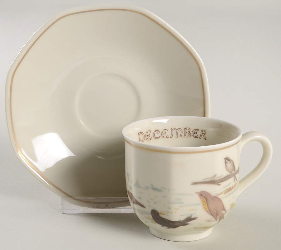 The Country Diary of An Edwardian Lady Footed Cup & Saucer Set by Heinrich - H&C-1