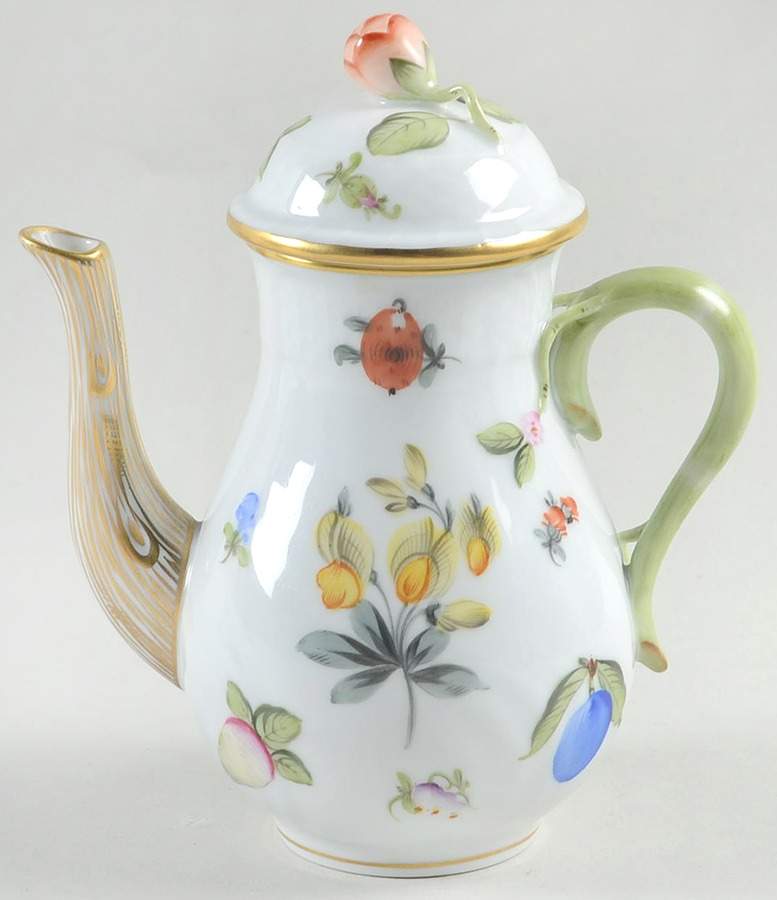 Fruits Necker Individual Coffee Pot & Lid by Herend-1