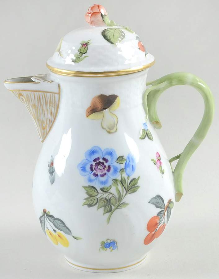 Fruits Necker Coffee Pot & Lid by Herend-1