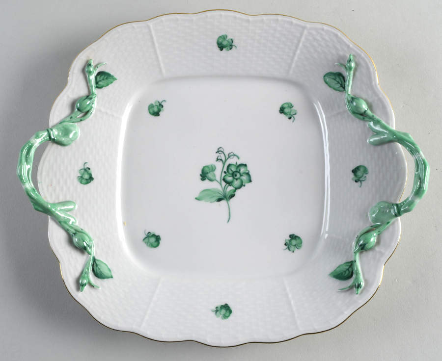 HER20 Square Handled Cake Plate by Herend-1