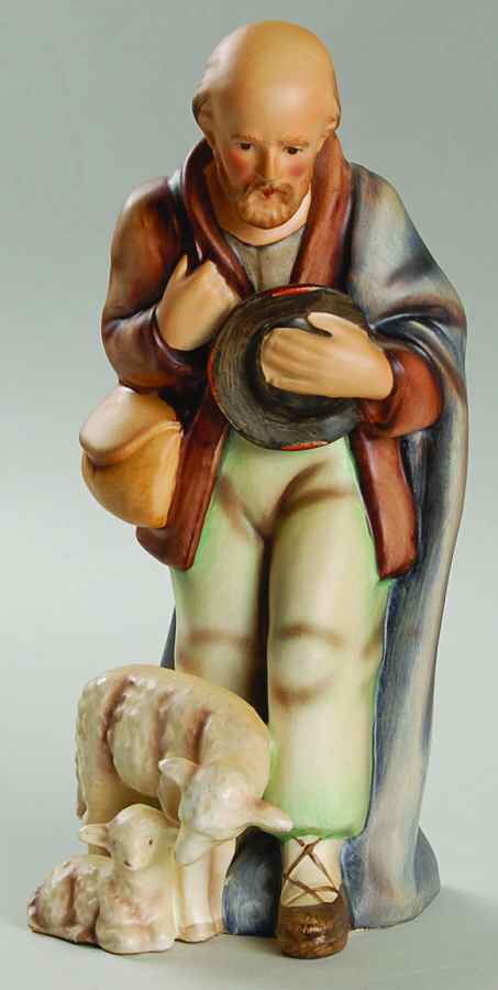 Nativity-Colored Tm2-Shepherd Standing W/Sheep - Boxed by M.I. Hummel-1