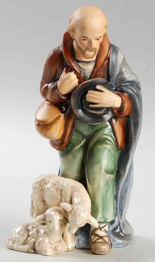 Nativity-Colored Tm5-Shepherd Standing W/Sheep - Boxed by M.I. Hummel-1