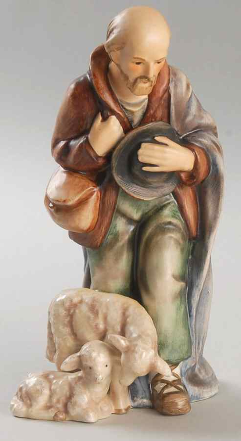Nativity-Colored Tm3-Shepherd Standing W/Sheep - Boxed by M.I. Hummel-1
