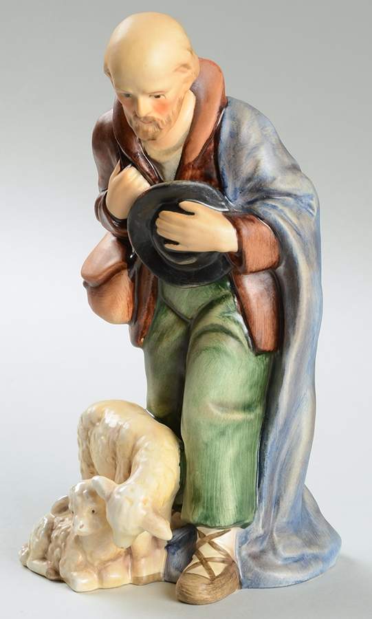 Nativity-Colored Tm6-Shepherd Standing W/Sheep - No Box by M.I. Hummel-1