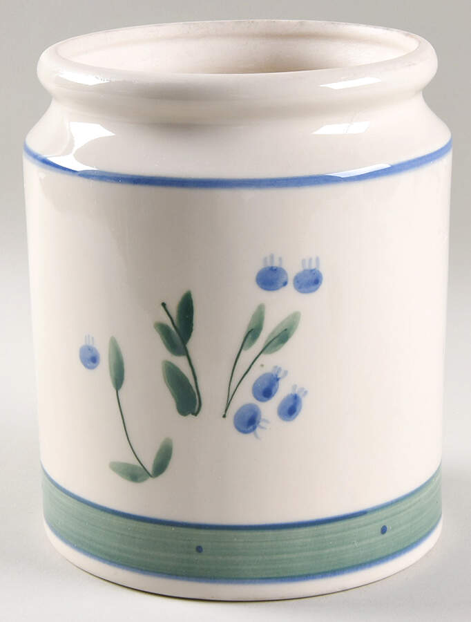 Blueberry (Green & Blue Bands) Cookie Jar No Lid by Hartstone-1