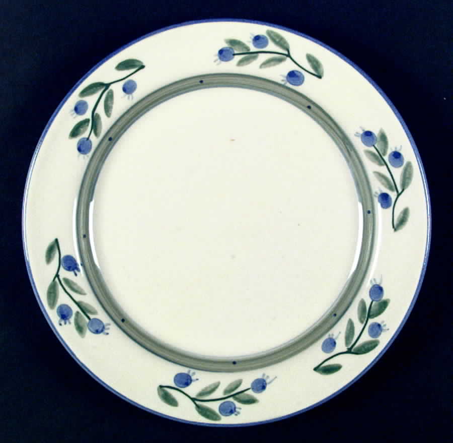 Blueberry (Green & Blue Bands) Dinner Plate by Hartstone-1