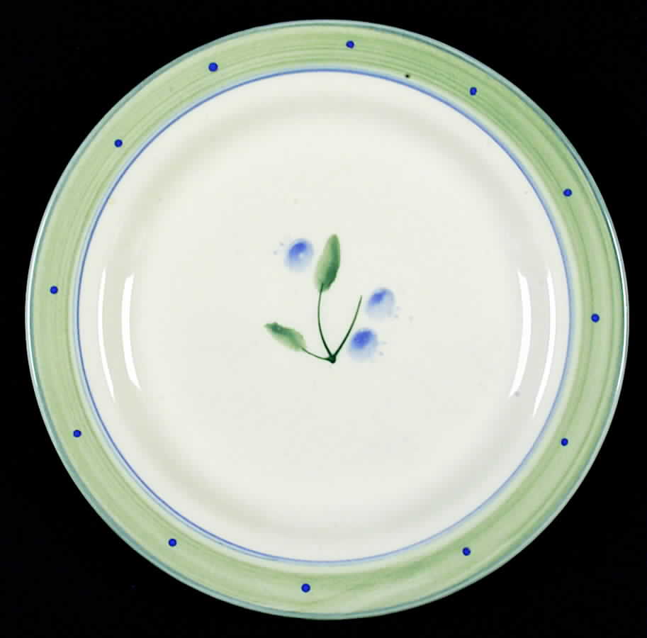 Blueberry (Green & Blue Bands) Salad Plate by Hartstone-1