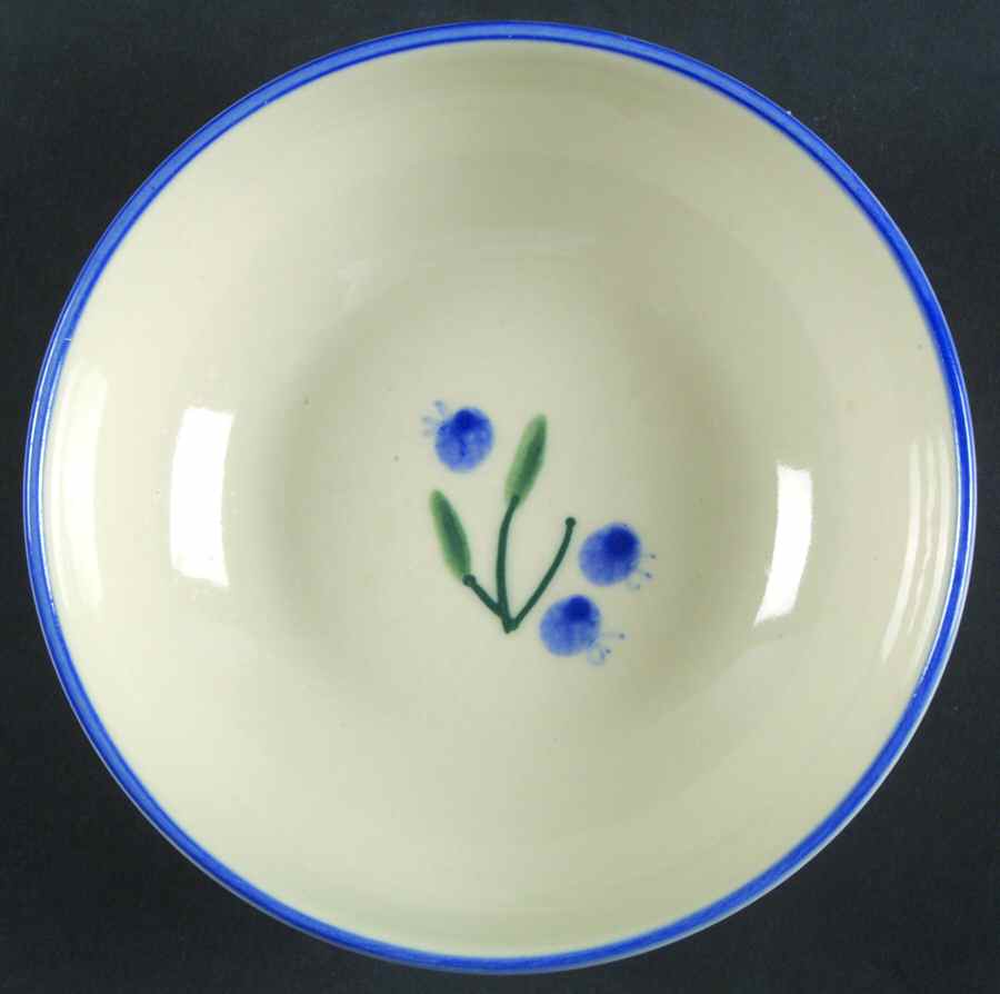 Blueberry (Green & Blue Bands) Soup/Cereal Bowl by Hartstone-1