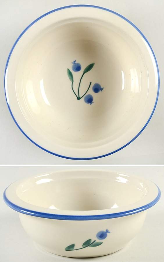 Blueberry (Green & Blue Bands) Chowder Bowl by Hartstone-1