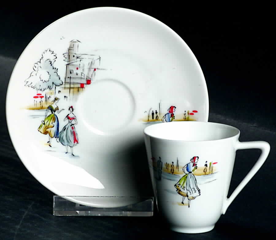 Paris Flat Demitasse Cup & Saucer Set by Hutschenreuther-1