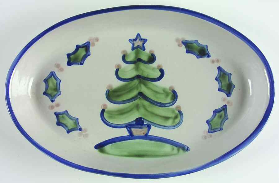 Christmas 13" Oval Serving Platter by M A Hadley-1