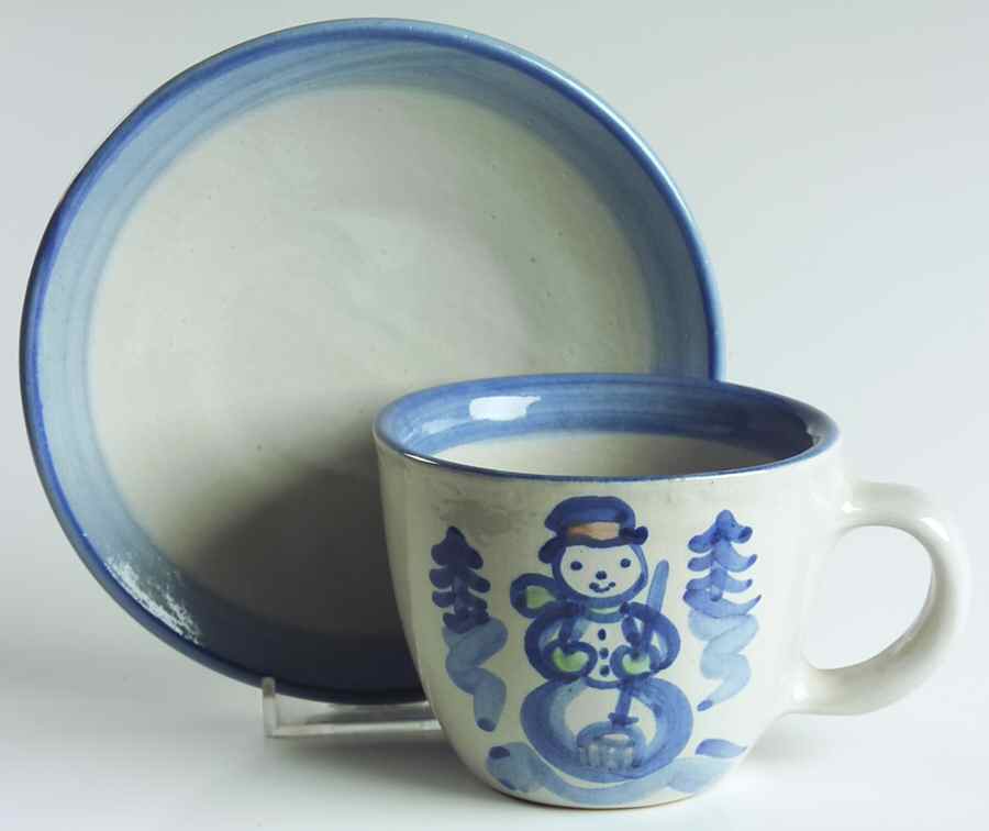 Christmas Flat Cup & Saucer Set by M A Hadley-1
