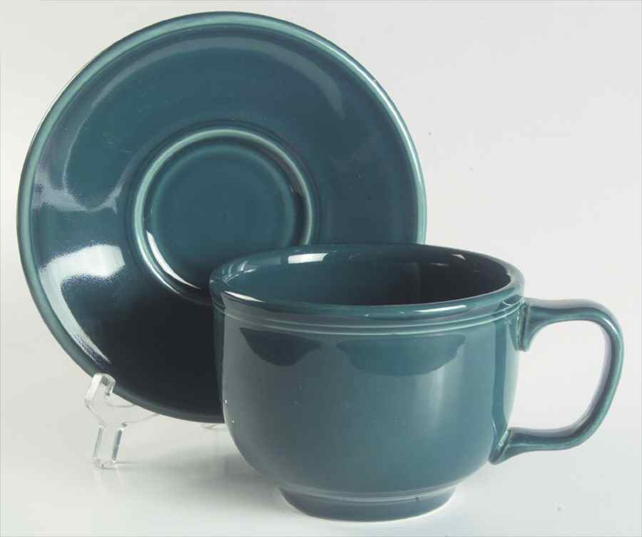 Fiesta Juniper (Intro 1999) Jumbo Cup & Saucer Set by Homer Laughlin -1