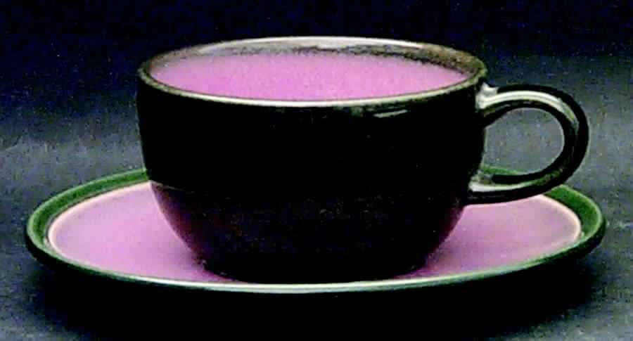 Rose Peacock (Coupe) Flat Cup & Saucer Set by Heath-1