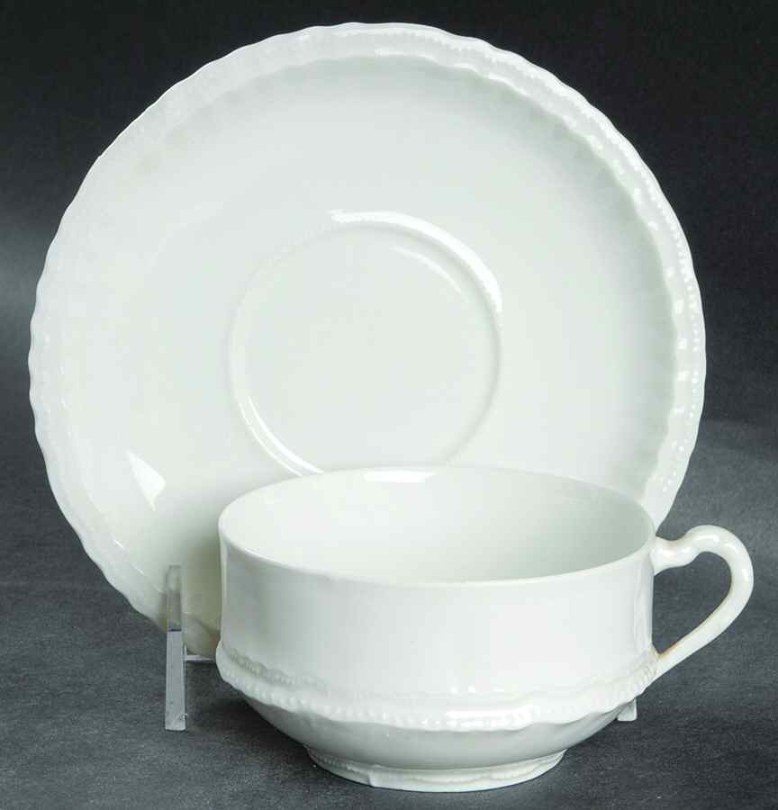 Schleiger 123 Flat Cup & Saucer Set by Haviland-1