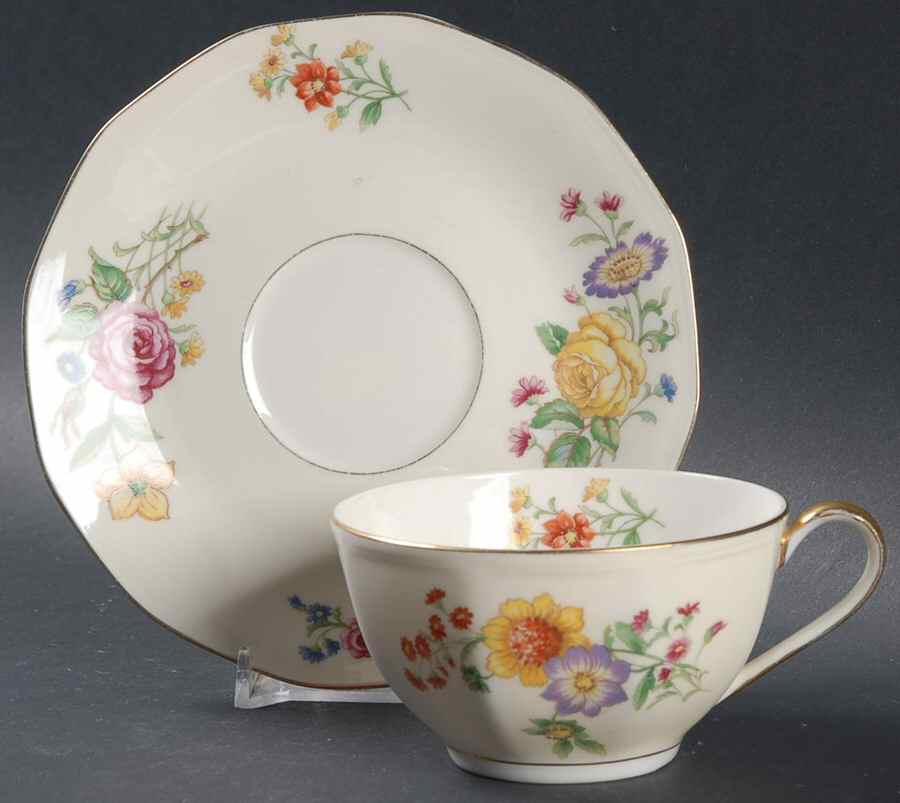 Glendale Flat Cup & Saucer Set by Haviland-1